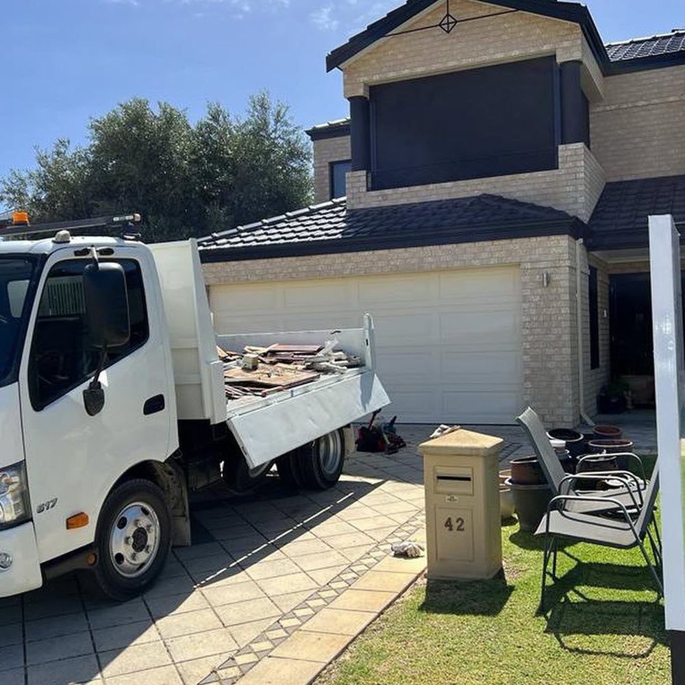Residential waste removal at a home in Perth, Western Australia.